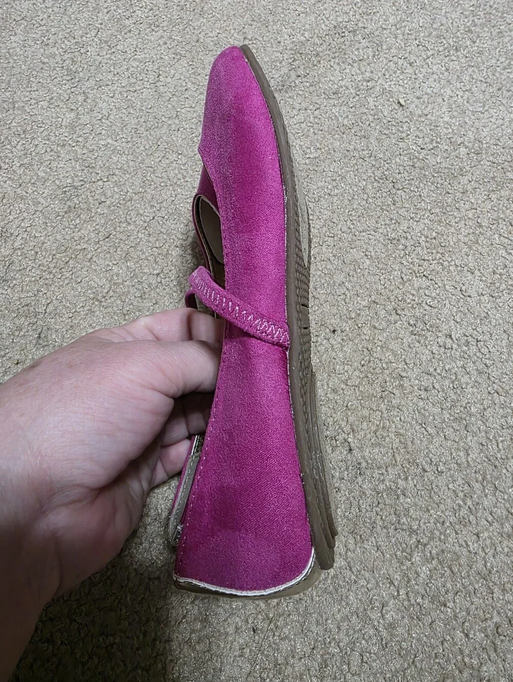 Stride Rite Josette Pink Mary Jane Ballet Shoes Sz 1M